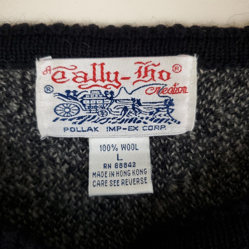 Tally Ho 100% Wool Button Front Sweater - Picture 3 of 9